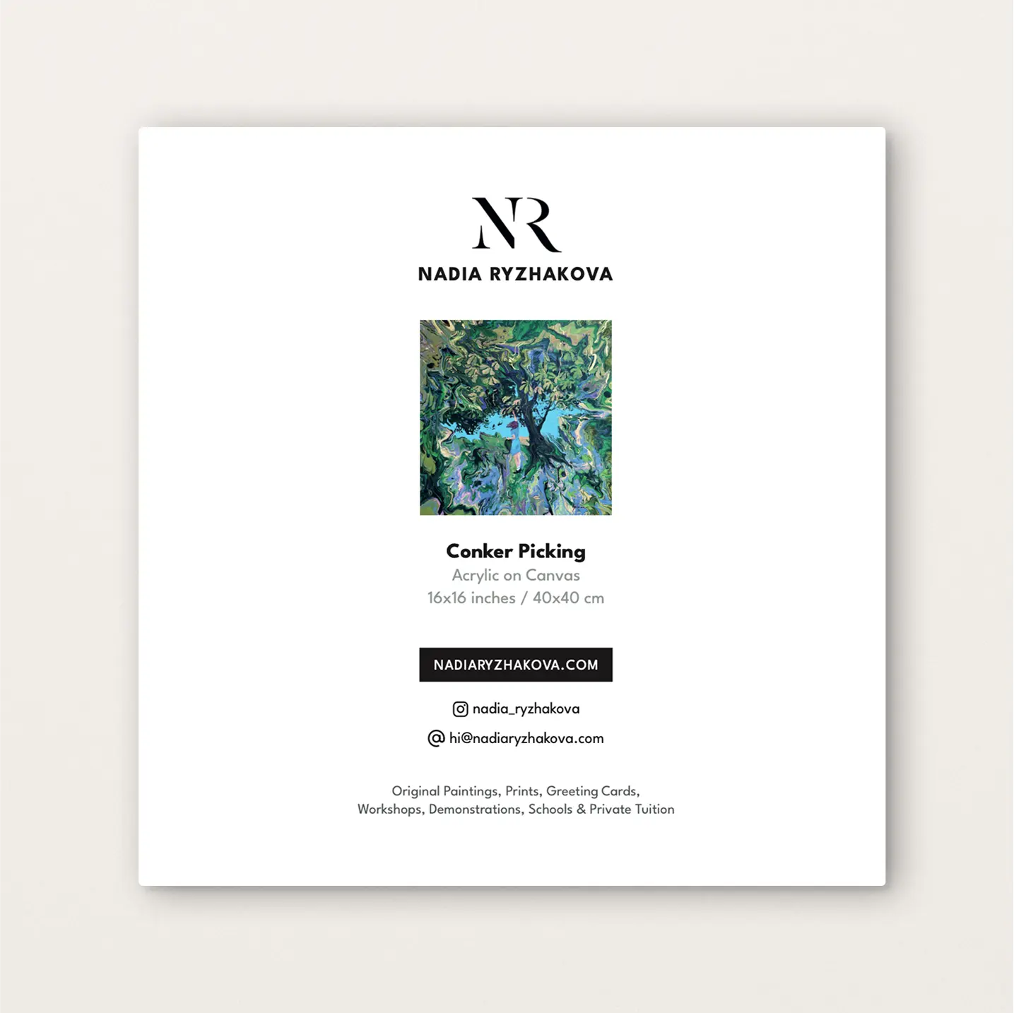 Conker Picking – Fine Art Greeting Card