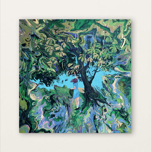 Conker Picking – Fine Art Greeting Card