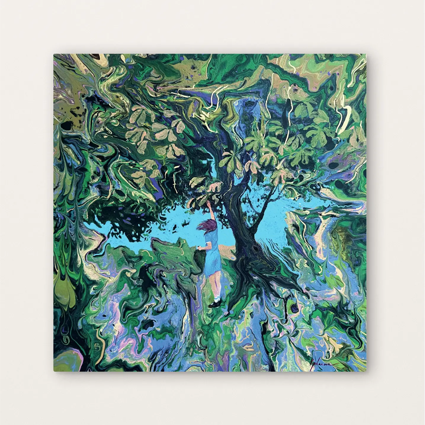 Conker Picking – Fine Art Greeting Card