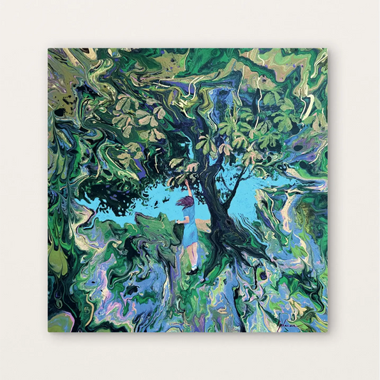Conker Picking – Fine Art Greeting Card